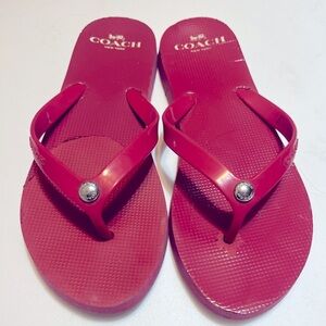 Coach Red Flip Flops Size 8 Women